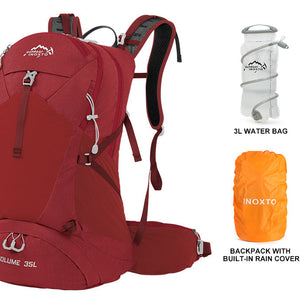 INOXTO Mountaineering backpack 35 liters men's and women's outdoor sports bag waterproof camping hiking rain - OUTDOOR INOXTO