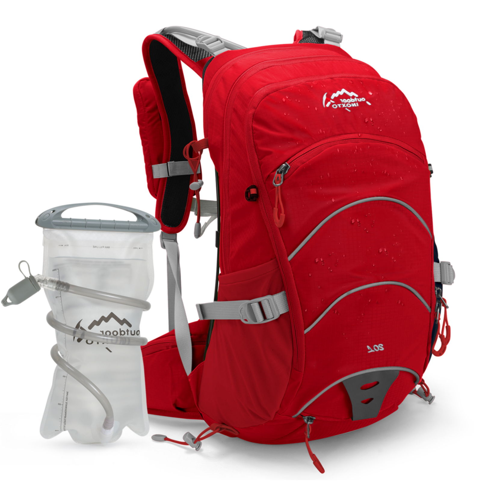 INOXTO 20L Hydration Pack , Hiking Internal Frame Backpacks with 2L Hydration Water Bladder and Rain Cover, for Cycling,Camping, Hunting for Men, Women - OUTDOOR INOXTO