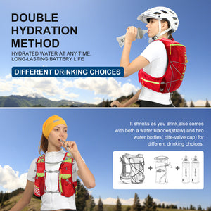 INOXTO L-XL Hydration Vest Backpack,Lightweight Water Running Vest Pack Daypack for Hiking Trail Running Cycling Race Marathon for Women Men - OUTDOOR INOXTO