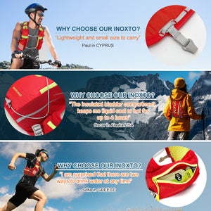 INOXTO L-XL Hydration Vest Backpack,Lightweight Water Running Vest Pack Daypack for Hiking Trail Running Cycling Race Marathon for Women Men - OUTDOOR INOXTO