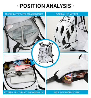 INOXTO 15L Cycling Hydration White Bag Men's Women Riding Waterproof Breathable Vest for Running Trail Hiking Camping - OUTDOOR INOXTO