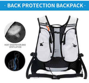 INOXTO 15L Cycling Hydration White Bag Men's Women Riding Waterproof Breathable Vest for Running Trail Hiking Camping - OUTDOOR INOXTO