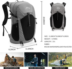 INOXTO 25L Hiking Hydration Backpack with 3l Water Bladder and Rain Cover for Women and Men Water Backpack for Hiking, Cycling, Running, Climbing, Camping - OUTDOOR INOXTO