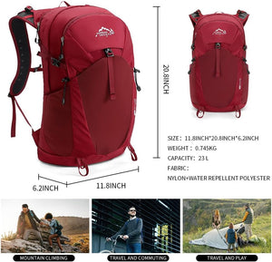 INOXTO 25L Hiking Hydration Backpack with 3l Water Bladder and Rain Cover for Women and Men Water Backpack for Hiking, Cycling, Running, Climbing, Camping - OUTDOOR INOXTO