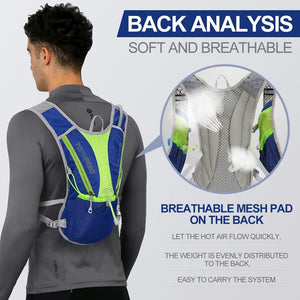 INOXTO Running Hydration Vest with 1.5L ( 50 oz) Water Bladder for Men Women,Lightweight Water Backpack for Hiking Cycling Climbing Camping Skiing Rollerblading - OUTDOOR INOXTO