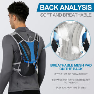 INOXTO Running Hydration Vest with 1.5L ( 50 oz) Water Bladder for Men Women,Lightweight Water Backpack for Hiking Cycling Climbing Camping Skiing Rollerblading - OUTDOOR INOXTO