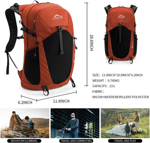 INOXTO 25L Hiking Hydration Backpack with 3l Water Bladder and Rain Cover for Women and Men Water Backpack for Hiking, Cycling, Running, Climbing, Camping - OUTDOOR INOXTO