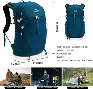 INOXTO 25L Hiking Hydration Backpack with 3l Water Bladder and Rain Cover for Women and Men Water Backpack for Hiking, Cycling, Running, Climbing, Camping - OUTDOOR INOXTO