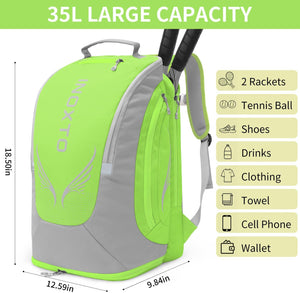 INOXTO 40L Tennis Bags for Women and Men Large Tennis Backpack - OUTDOOR INOXTO