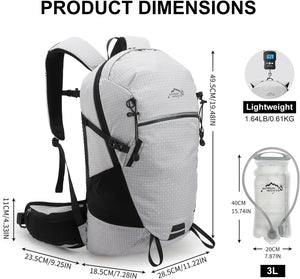INOXTO 25L Hydration Hiking Backpack with 3L Water Bladder and Rain Cover - OUTDOOR INOXTO