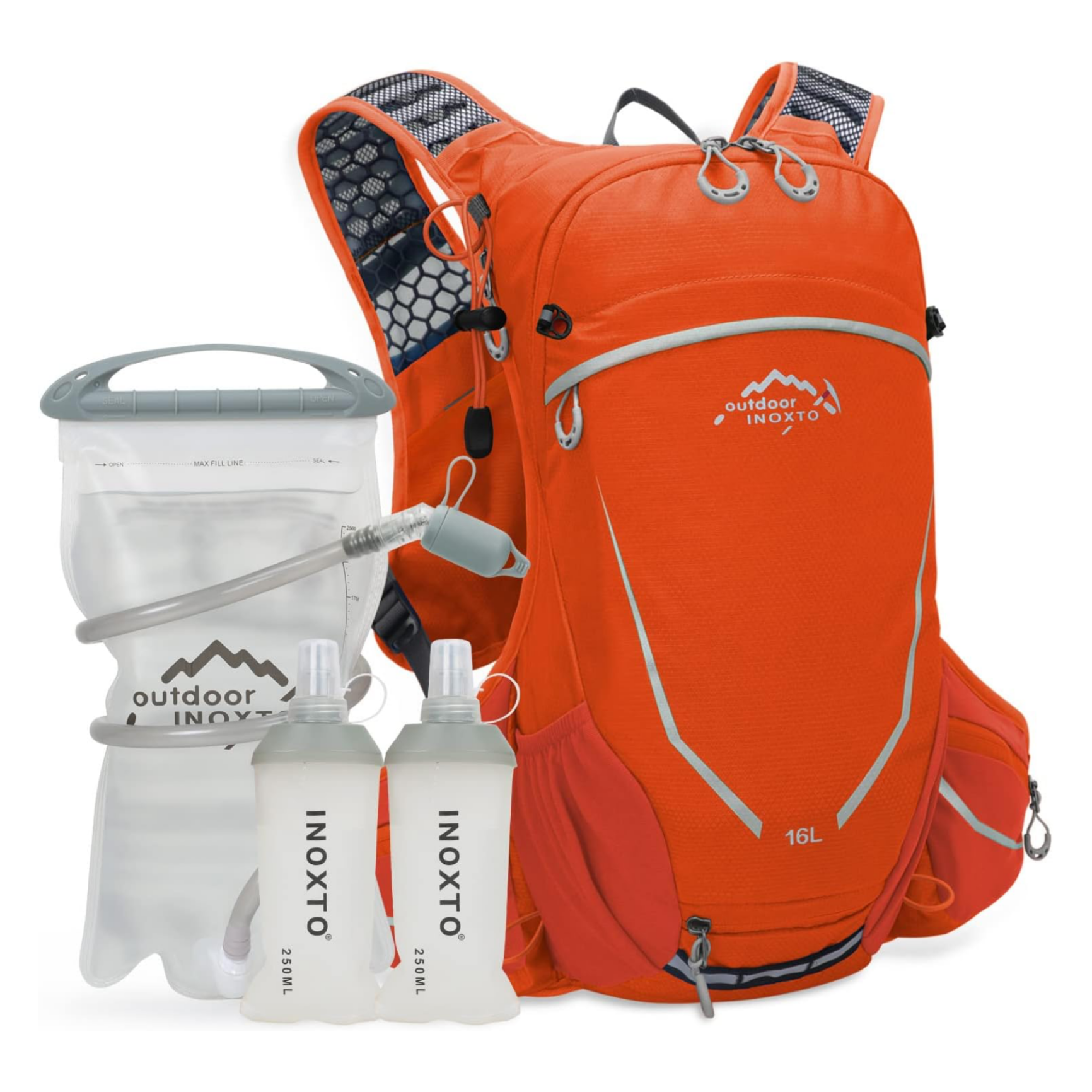 INOXTO 16 Hydration Backpack Lightweight Pack Red INOXTO 16 Hydration Backpack Lightweight Pack Red