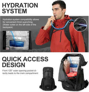 55L Hiking Backpack - OUTDOOR INOXTO