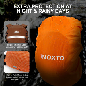 INOXTO 25L Hydration Hiking Backpack with 3L Water Bladder and Rain Cover - OUTDOOR INOXTO