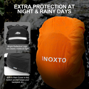 INOXTO 25L Hydration Hiking Backpack with 3L Water Bladder and Rain Cover - OUTDOOR INOXTO