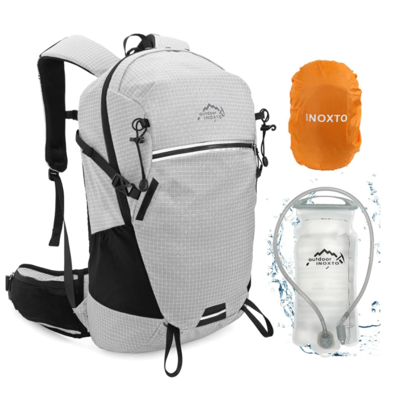 INOXTO 25L Hydration Hiking Backpack with 3L Water Bladder and Rain Cover White / One size INOXTO 25L Hydration Hiking Backpack with 3L Water Bladder and Rain Cover White / One size