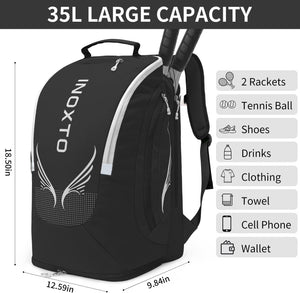 INOXTO 40L Tennis Bags for Women and Men Large Tennis Backpack - OUTDOOR INOXTO