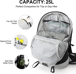 INOXTO 25L Hydration Hiking Backpack with 3L Water Bladder and Rain Cover - OUTDOOR INOXTO