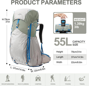 55L Hiking Backpack - OUTDOOR INOXTO