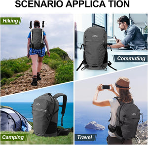 INOXTO 25L Hydration Hiking Backpack with 3L Water Bladder and Rain Cover - OUTDOOR INOXTO