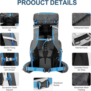 55L Hiking Backpack - OUTDOOR INOXTO