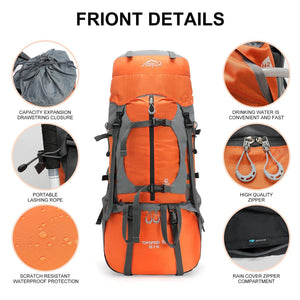 IX INOXTO 65/85L Lightweight Internal Frame Hiking Backpack for Men Women - OUTDOOR INOXTO