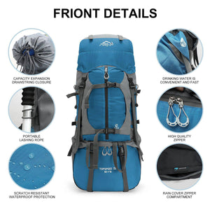 IX INOXTO 65/85L Lightweight Internal Frame Hiking Backpack for Men Women - OUTDOOR INOXTO