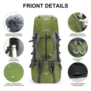 IX INOXTO 65/85L Lightweight Internal Frame Hiking Backpack for Men Women - OUTDOOR INOXTO