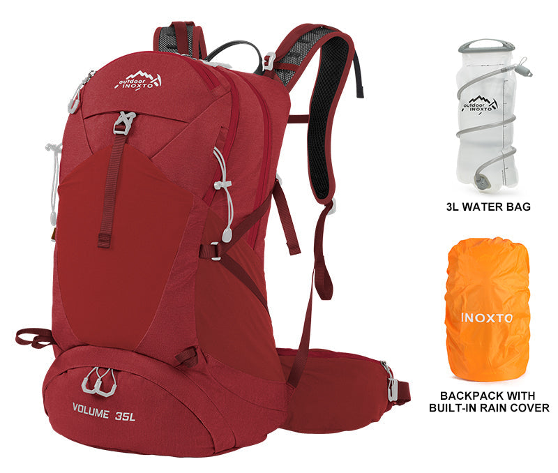 INOXTO 35L Mountaineering Backpack Brown +3L Water Bladder INOXTO 35L Mountaineering Backpack Brown +3L Water Bladder