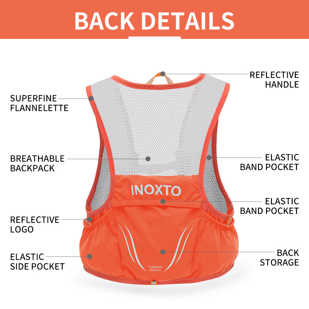 INOXTO-Lightweight running backpack hydration vest, suitable for bicycle marathon hiking trail, ultra-light and portable - OUTDOOR INOXTO