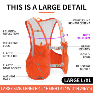 INOXTO-Lightweight running backpack hydration vest, suitable for bicycle marathon hiking trail, ultra-light and portable - OUTDOOR INOXTO