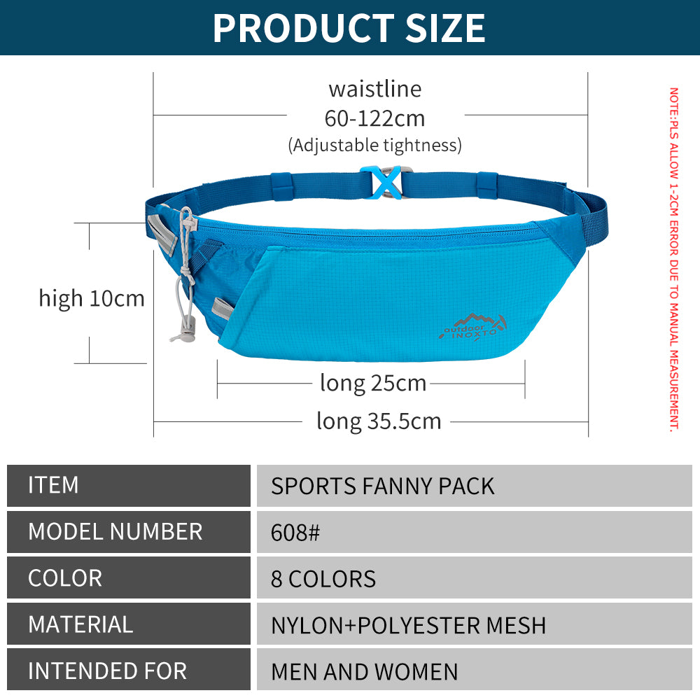 INOXTO Running Bag Waist Bag 7.2 Inch Sports Phone Bag Men Women Waterproof Belt - OUTDOOR INOXTO