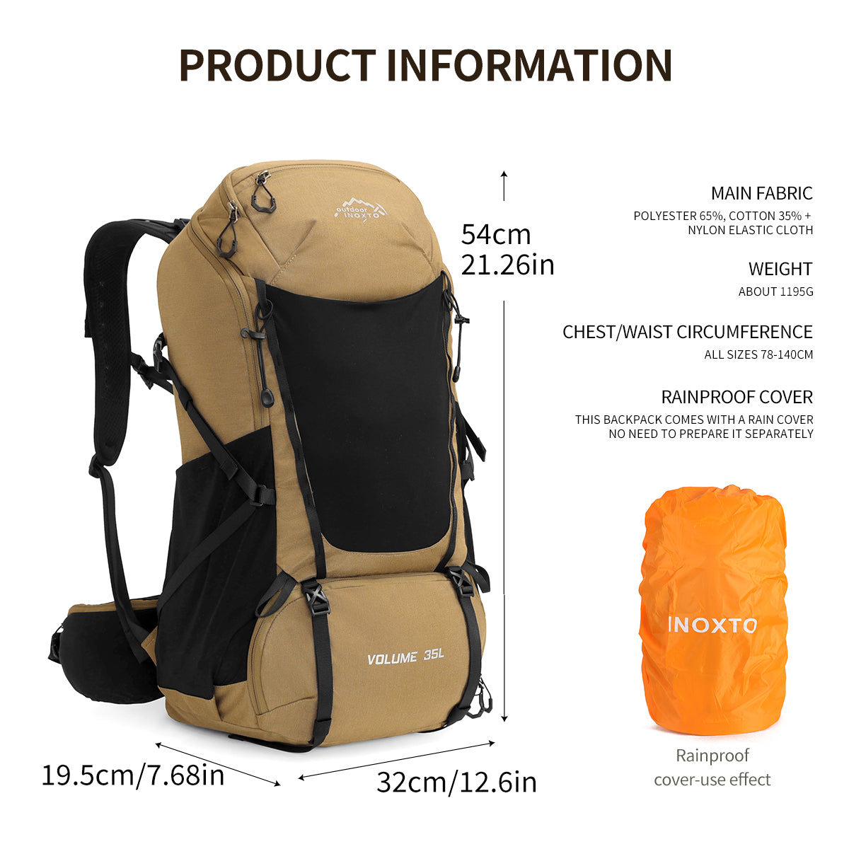 INOXTO 35L Mountaineering Backpack- Advanced
