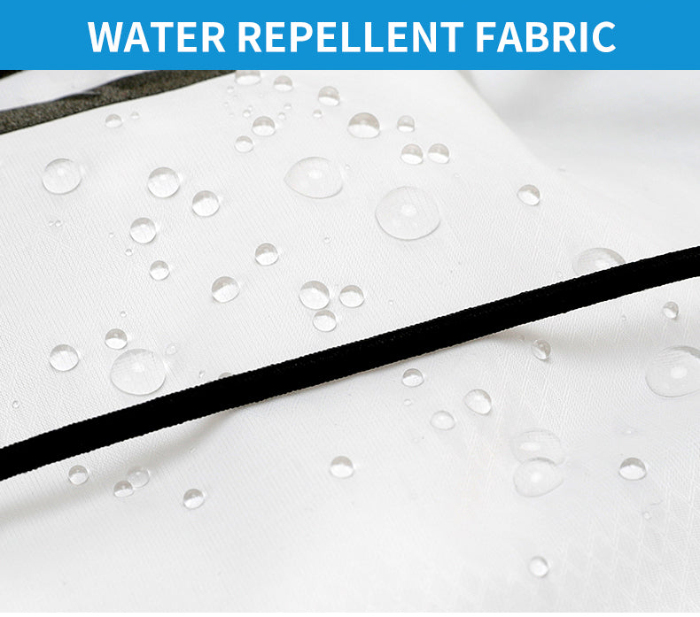 Water-repellent white outer fabric