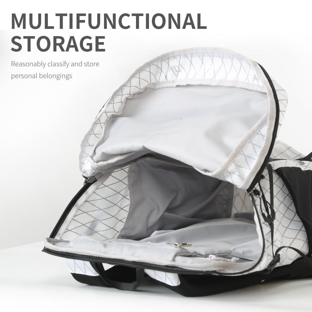 Wide-opening main storage compartment