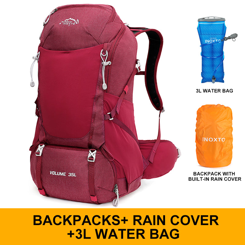 INOXTO 35L Hiking Backpack Red+3L / One Size INOXTO 35L Hiking Backpack Red+3L / One Size