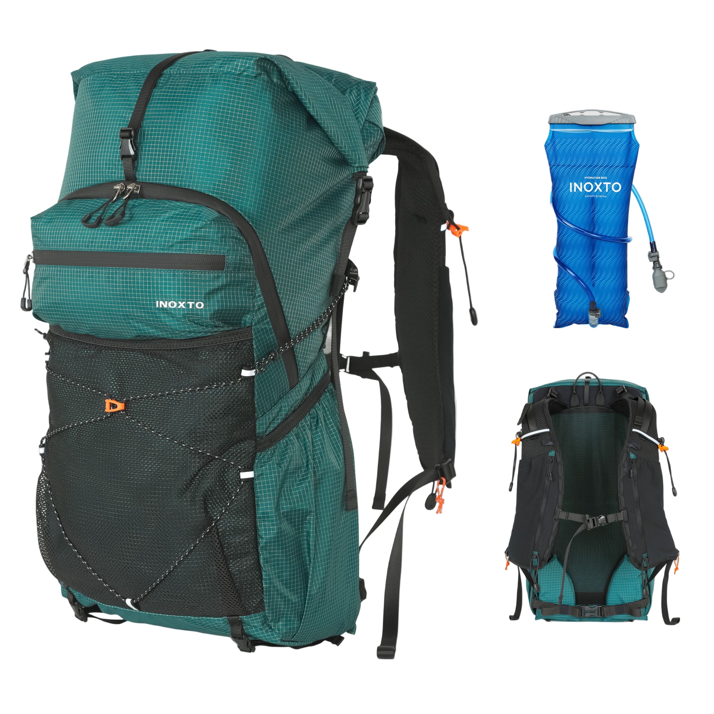 INOXTO 25l Hiking Daypack with Waterproof Rain Cover - OUTDOOR INOXTO