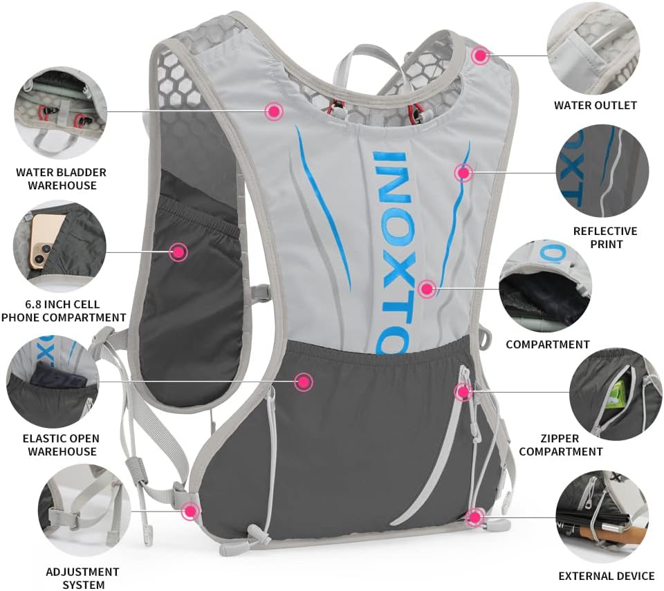 INOXTO Running Hydration Vest for Men Women - OUTDOOR INOXTO