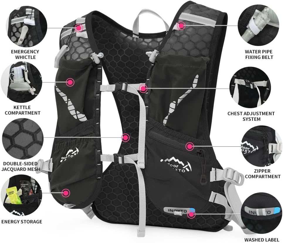 INOXTO Running Hydration Vest for Men Women - OUTDOOR INOXTO