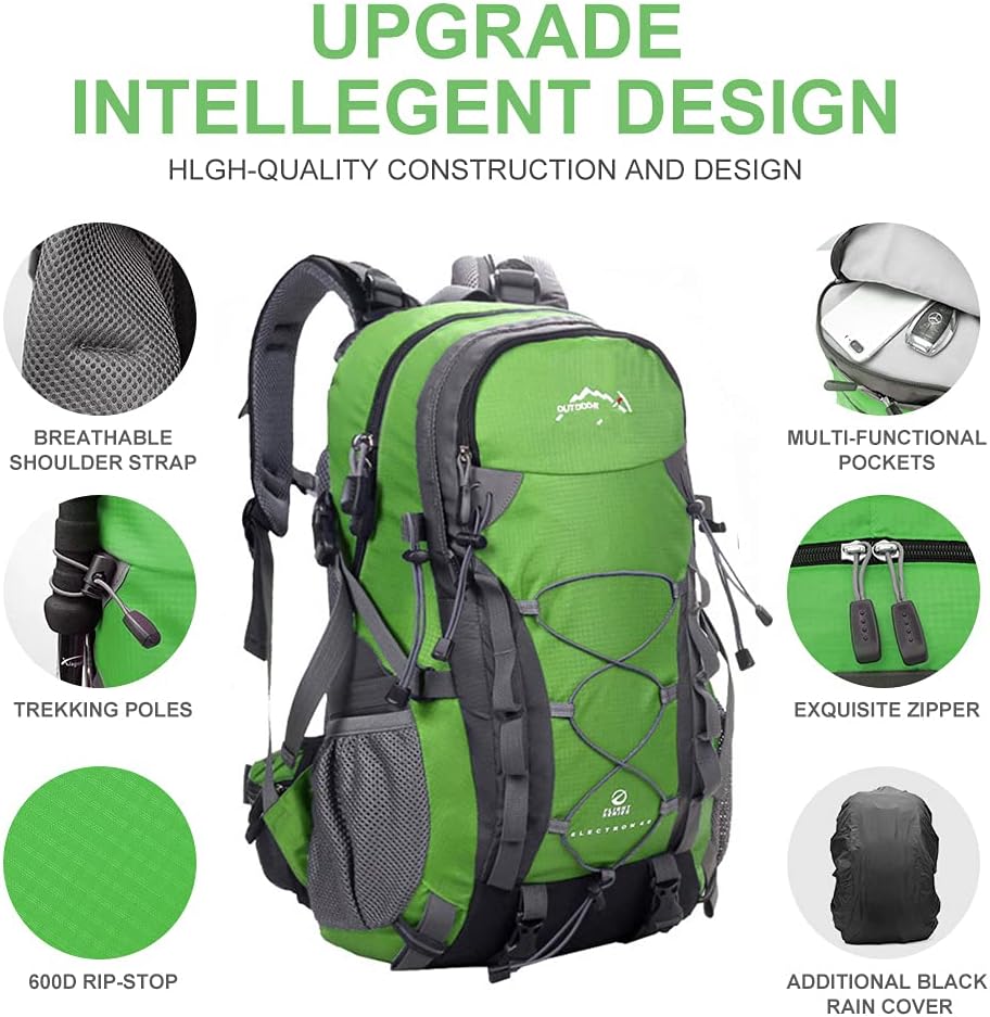 INOXTO Lightweight Hiking Backpack, 35L/40L Hiking Daypack for Men and Women - OUTDOOR INOXTO