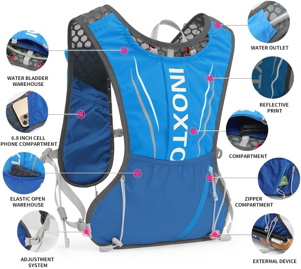 INOXTO Running Hydration Vest for Men Women - OUTDOOR INOXTO