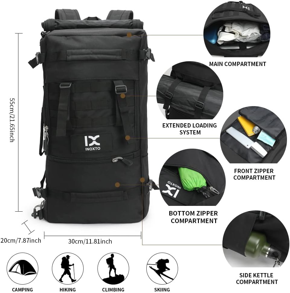 INOXTO 40L Hiking Backpack Lightweight Waterproof Backpack  for Men Women - OUTDOOR INOXTO