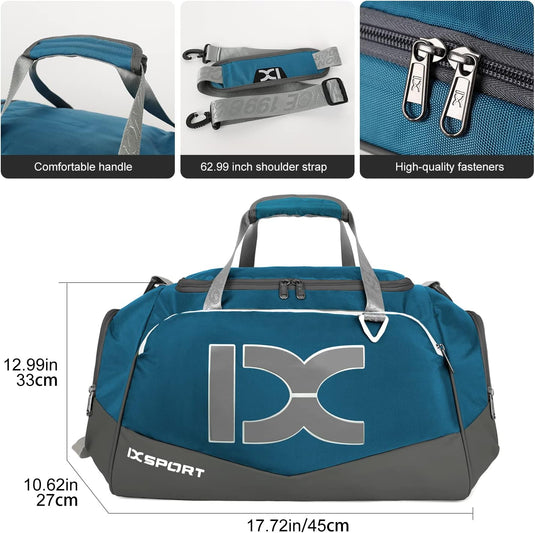 Sports Gym Bag,INOXTO Travel Duffel Bag with Dry Wet Pocket and Shoe Compartment for Women and Men,40L Fitness Waterproof Weekender Bag for Swim