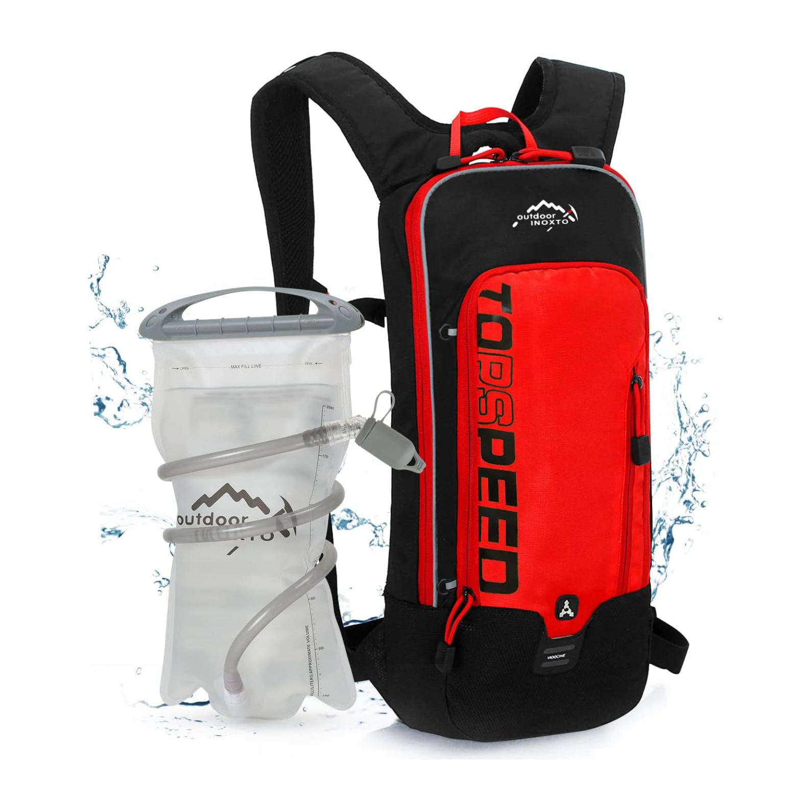 best travel backpack water bottle INOXTO Hydration Pack Backpack, Hydration Pack Lightweight Water Backpack with 2L Water Bladder Bag