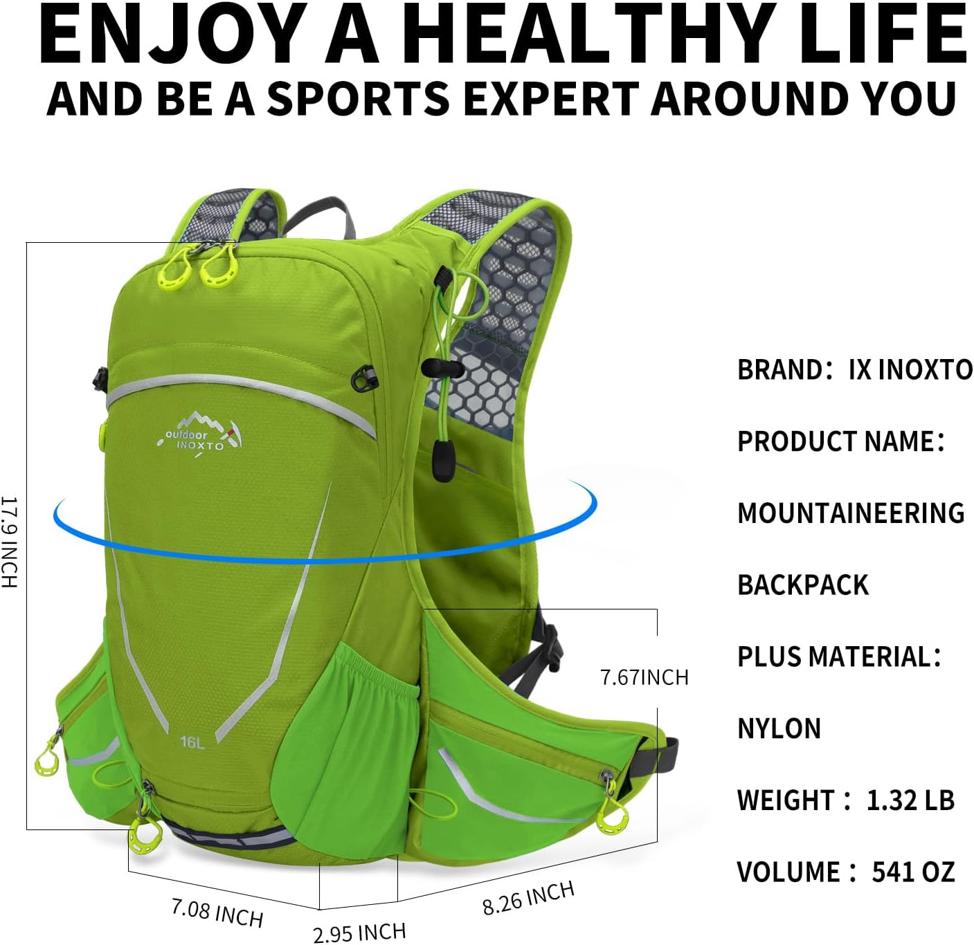 INOXTO 16 Hydration Backpack  Lightweight Hydration Pack - OUTDOOR INOXTO