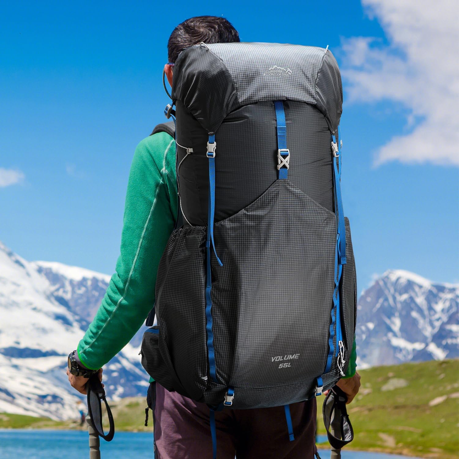 55L Hiking Backpack Gray 55L Hiking Backpack Gray