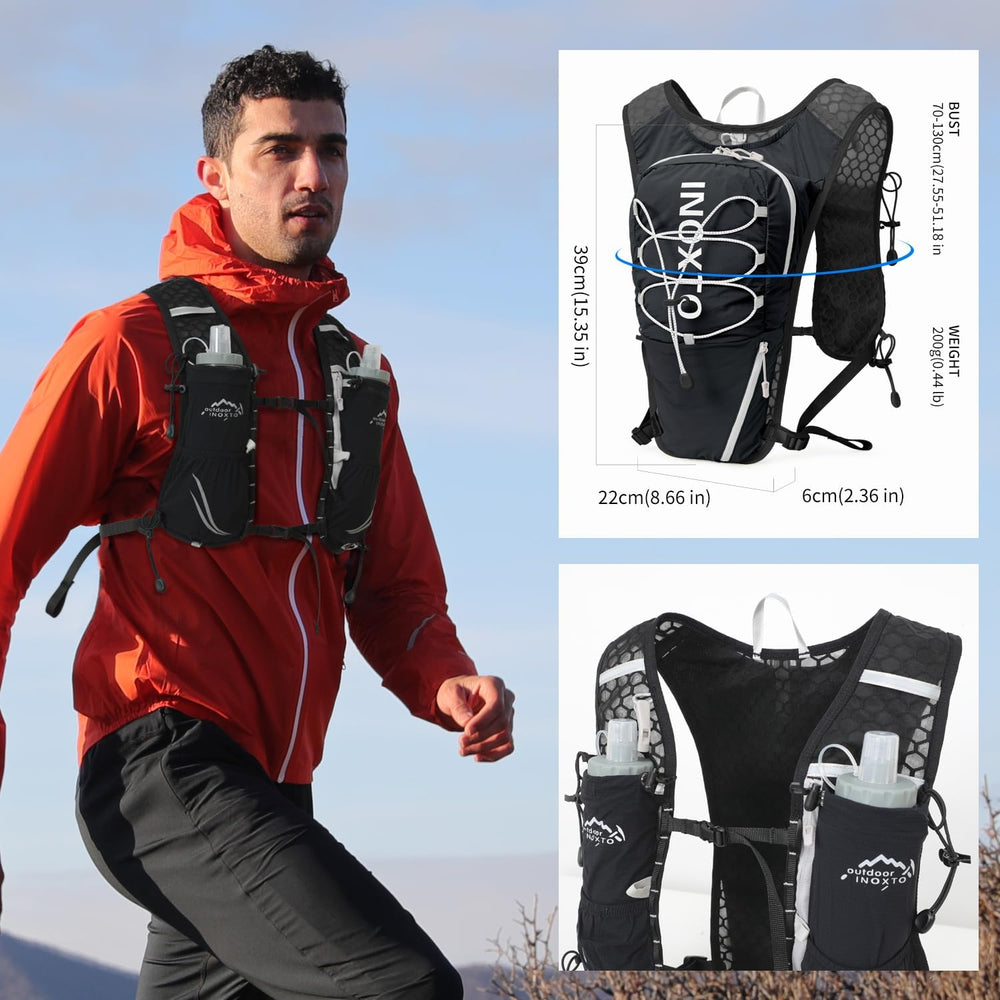 Running Vest Pro Set dimensions, 200 g weight and 70 to 130 cm chest range