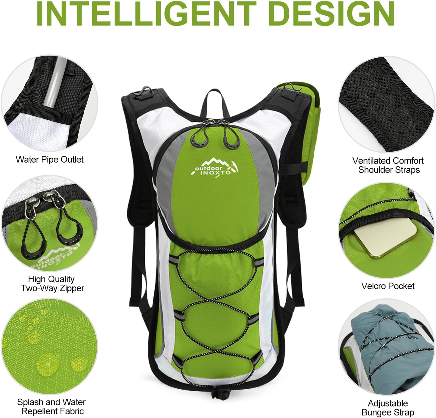 INOXTO 10 Hydration Pack Backpack, Lightweight Water Backpack - OUTDOOR INOXTO