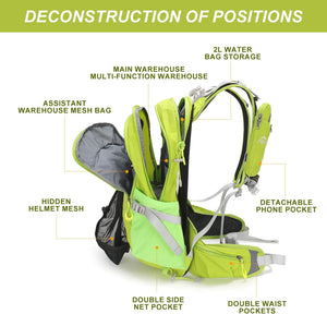 INOXTO 20L Hydration Pack , Hiking Internal Frame Backpacks with 2L Hydration Water Bladder and Rain Cover, for Cycling,Camping, Hunting for Men, Women - OUTDOOR INOXTO