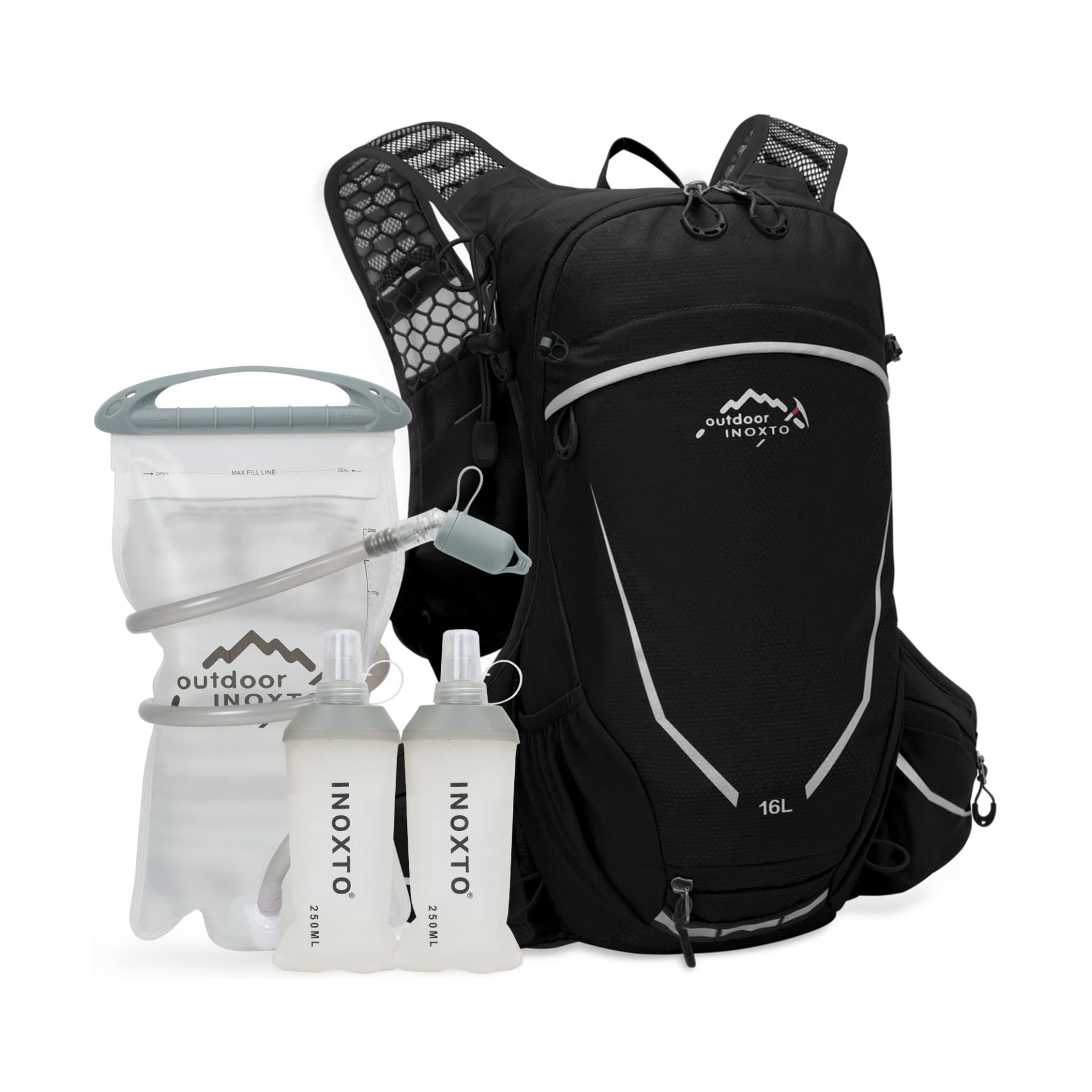 INOXTO 16 Hydration Backpack Lightweight Pack Red INOXTO 16 Hydration Backpack Lightweight Pack Red