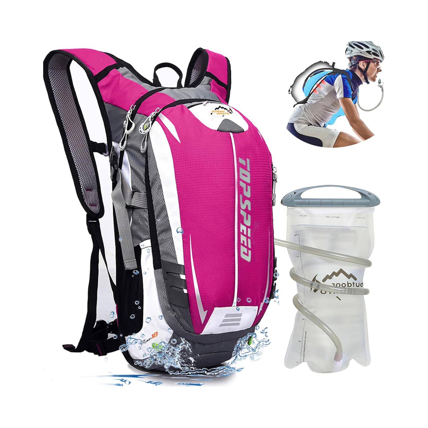 allintitle hiking water backpack INOXTO Hydration Pack Backpack,Insulated Lightweight Water Bladder Bag Daypack For Trail Running Camping Hiking